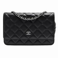 Chanel Classic Ceramics Silvery Chain Goatskin Shoulder Bag Black C6112109