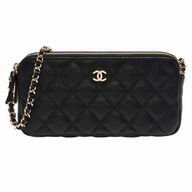 Chanel Classic Ceramics Gold Chain Caviar Calfskin Shoulder Bag Black C6112110