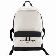 Balenciaga Navy Canvas Zipper Backpack Beige Black B6112208