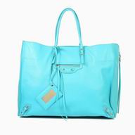 Balenciaga Papier Zipper Calfskin Hand Bag Sky Blue B6112211