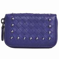 Bottega Veneta Classic Weave Nappa Zipper Wallet In Deep Blue BV6112903