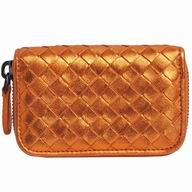 Bottega Veneta Classic Weave Nappa Wallet In Orange Gold BV6112904