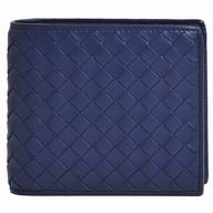 Bottega Veneta Classic Weave Nappa Wallet In Navy Blue BV6112908