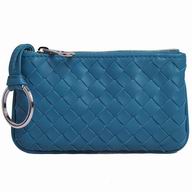 Bottega Veneta Classic Weave Nappa Change Purse In Blue Green BV6112913