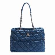 Chanel Classic Rhombus Silvery Hardware Calfskin Shoulder Bag Blue C6112810