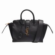 YSL Saint Laurent Downtown Cabas YSL Logo Calfskin Bag Black Y6113004