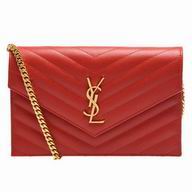 YSL Saint Laurent Monogram YSL Logo Caviar Calfskin Envelope Bag Royal Carmine Y6113008
