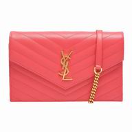 YSL Saint Laurent Monogram YSL Logo Caviar Calfskin Bag Royal Peach Pink Y6113010