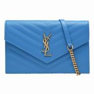 YSL Saint Laurent Monogram YSL Logo Caviar Calfskin Bag Sky Blue Y6113011