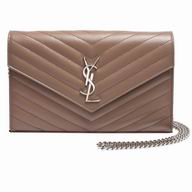 YSL Saint Laurent Monogeam YSL logo Cross Grain Calfskin Bag Milk Tea Y6120103
