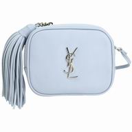 YSL Saint Laurent Classic YSL logo Calfskin Square Bag Light Blue Y6120202