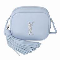 YSL Saint Laurent Classic YSL logo Calfskin Square Bag Light Purple Y6120215