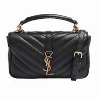 YSL Saint Laurent Classic Monogram Gold YSL logo Lambskin Mini Bag Black Y6120218