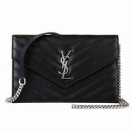 YSL Saint Laurent Classic YSL logo Caviar Calfskin Bag Black Y6120225