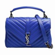 YSL Saint Laurent Classic YSL logo lambskin Bag Blue Y6120226