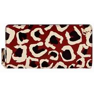 Gucci Leopard Print Calfskin Zipper Wallet In Red G7041105