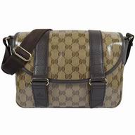 Gucci Classic GG PVC Calfskin Shoulder Bag In Camel G7041113