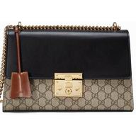 Gucci Padlock GG Leather Shoulder Bag cream-coloured/Brown G409486