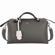 Fendi By The Way Calfskin Handle/Shoulder Boston Bag Gary/Black F6120708