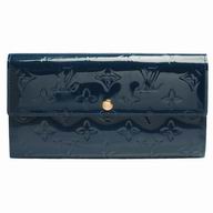 Louis Vuitton Monogram Vernis Patent Leather Wallet In Indigo blue M90049