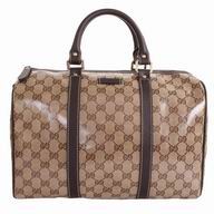 Gucci Crystal Classic PVC Boston Bag In Khaki Coffee G6122209