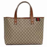 Gucci Classic Calfskin /PVC Tote Bag In Coffee G6122204