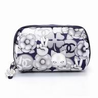 CHANEL 2016 Shows New Style Nylon Cat Camellia Printing Cosmetic Bag C6122902