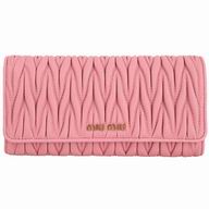 Miu Miu Matelasse Nappa Wrinkle Wallet In Pink MM6122904
