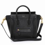 Celine Nano Gold Button Caviar Calfskin Bag Black C7010903