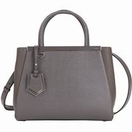 Fendi Petit 2jours Calfskin Hand/Shoulder Bag Gray Brown F7011102