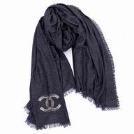 CHANEL Classic CC Logo Scarf In Deep Blue C7011303