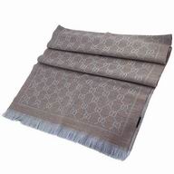 Gucci Classic GG Logo Wool Scarf Khaki Gray G7011304