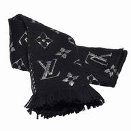 Louis Vuitton Monogram Logomania Shine Wool Scarf Black M75833