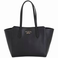 Gucci Swing Calfskin Tote Bag In Black G7021305