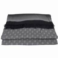 Gucci Classic GG Logo Wool Scarf Black Gray G7022212