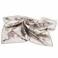 Hermes Dallet Totem Silk Scarf White Gray H7022309