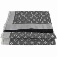 Louis Vuitton Classic Mongram Silk Wool Shawl Black M71378