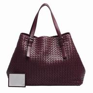 Bottega Veneta Classic Nappa Leather Woven Shoulder Shoping Bag Burgundy BV7022806
