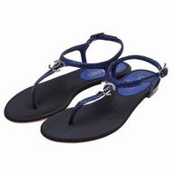 Chanel Classic CC Logo Sheepskin Sandals Blue C7030105