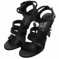 Chanel Calfskin High-heeled Shoes Black C7030108