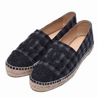 Chanel Classic Espadrilles CC Logo Shoes Gray C7030111