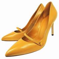 Gucci Classic Leather Hight-heeled Shoes Yellow G7030204