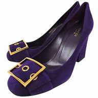 Gucci Chamois Leather Hight-heeled Shoes Purple G7030205