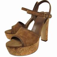 Gucci Chamois Leather Hight-heeled Shoes Coffee G7030206