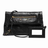 Balenciaga Classic Envelope Gold Button Sheepskin Bag Black B7031512