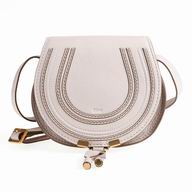 CHLOE Marcie Caviar Calfskin Saddle Bag Apricot CL7040405