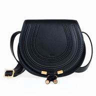 CHLOE Marcie Calfskin Saddle Bag Black CL7040408