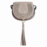 CHLOE Marcie Calfskin Saddle Bag Griege CL7040511