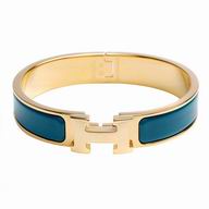 Hermes Clic Clac H R-Bracelet PM Turkey Blue/Gold H7022013