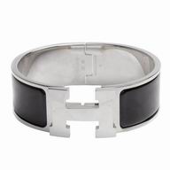 Hermes Clic H Logo Alloy R-Bracelet GM Black/Silvery H7021705